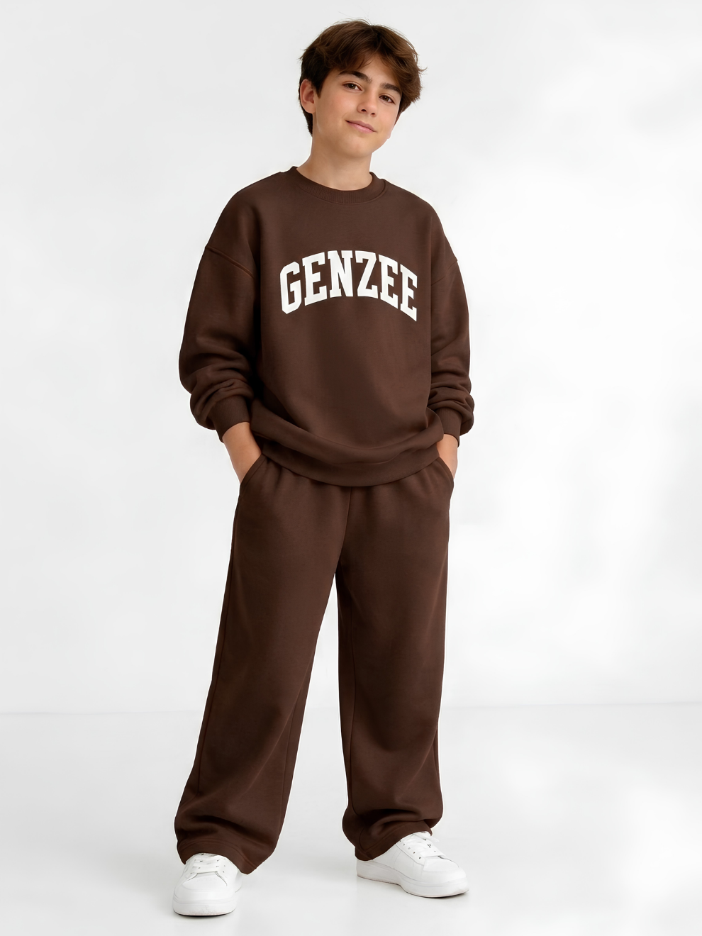 GenZee Boys Tracksuit - Brown