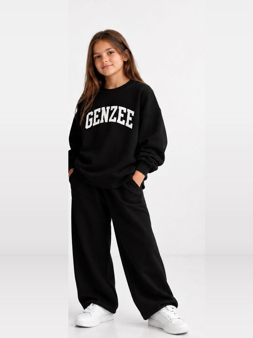 GenZee Girls Tracksuit - Black