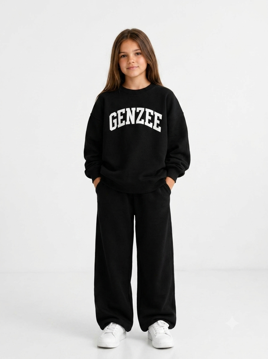 GenZee Girls Tracksuit - Black